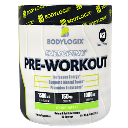 BodyLogix Energizing Pre-Workout - Crisp Apple - 30 Servings - 694422030068