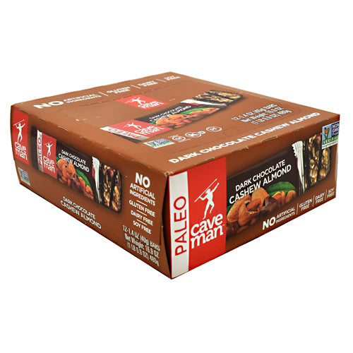 Caveman Foods Paleo Bar - Dark Chocolate Cashew Almond - 12 Bars - 858133006372