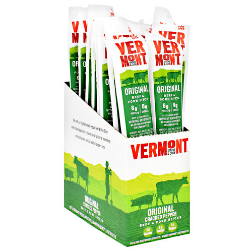 Vermont Smoked Meats Beef & Pork Sticks - Original Cracked Pepper - 24 ea - 606274325728