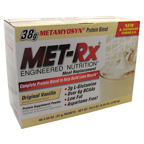 Met-Rx USA Meal Replacement - Original Vanilla - 40 Packets - 786560187053