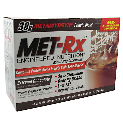 Met-Rx USA Meal Replacement - Extreme Chocolate - 40 Packets - 786560187060