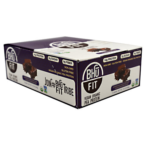 Bhu Foods Vegan BHU Fit Bar - Superfood Chocolate Chip + Fudge Brownie Batter - 12 Bars - 858087006138