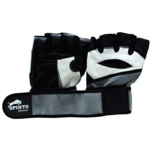 Spinto USA, LLC Mens Workout Glove w/ Wrist Wraps - White/Gray (SM) -   - 636655965953