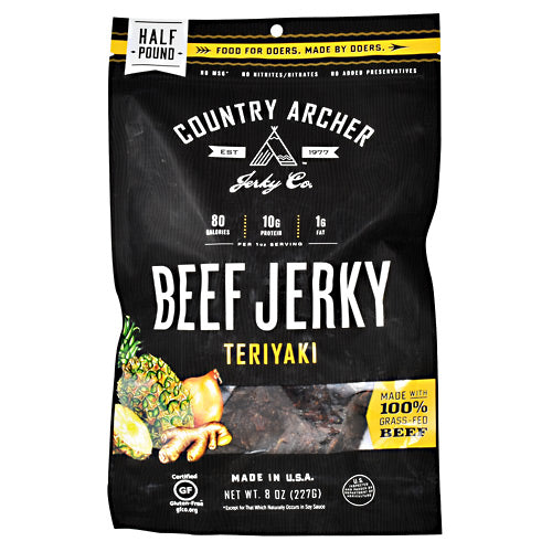 Country Archer Grass Fed Beef Jerky - Teriyaki - 8 oz - 853016002267