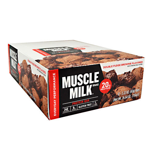 Cytosport Red Muscle Milk Bar - Double Fudge Brownie - 12 Bars - 660726525135