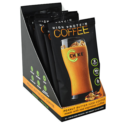 Chike Nutrition High Protein Coffee - Peanut Butter Iced Coffee - 12 Packets - 185689000494