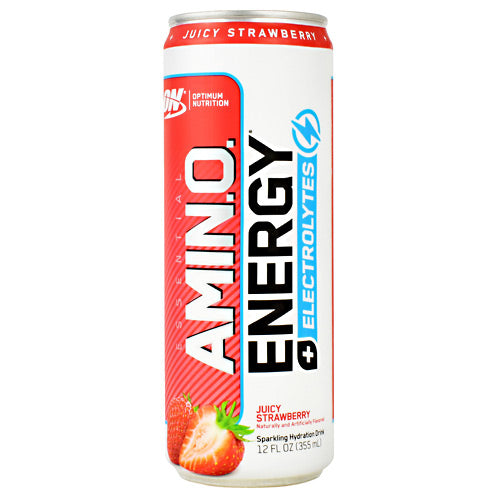 Optimum Nutrition Essential Amino Energy + Electrolytes RTD - Juicy Strawberry - 12 Cans - 60748927060609