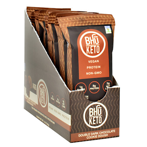 Bhu Foods BHU Keto - Double Dark Chocolate Cookie Dough - 8 Bars - 858087006312