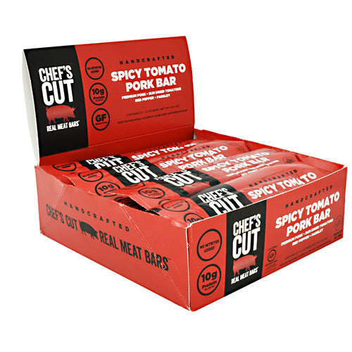 Chefs Cut Real Jerky Real Meat Bar - Spicy Tomato Pork - 12 Bars - 10854088007560