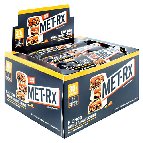 Met-Rx USA Big 100 Bar - Vanilla Caramel Churro - 9 Bars - 786560000659