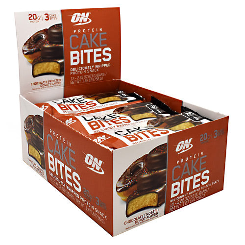 Optimum Nutrition Cake Bites - Chocolate Frosted Donut - 12 Bars - 748927956566