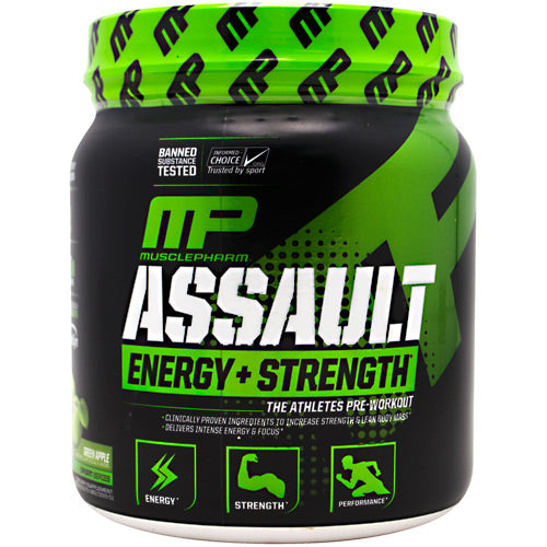 MusclePharm Sport Series Assault - Green Apple - 30 Servings - 653341046017