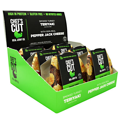 Chefs Cut Real Jerky Protein Snack Pack - Smoked Turkey Teriyaki & Pepper Jack Cheese - 6 ea - 10854088007188