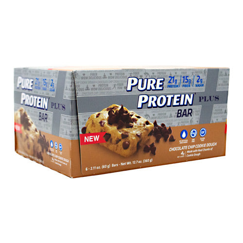 Pure Protein Pure Protein  Plus Bar - Chocolate Chip Cookie Dough - 6 Bars - 749826656656