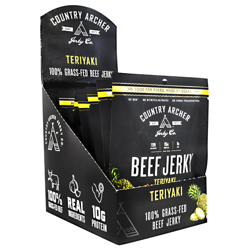 Country Archer Grass Fed Beef Jerky - Teriyaki - 12 ea - 10853016002110