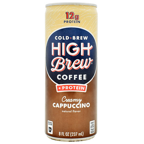 High Brew Coffee Cold Brew Coffee + Protein RTD - Creamy Cappuccino - 12 Cans - 10854560005602