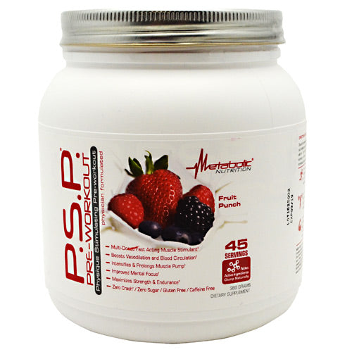 Metabolic Nutrition P.S.P Pre-Workout - Fruit Punch - 360 g - 764779236021