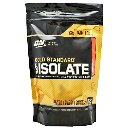 Optimum Nutrition Gold Standard 100% Isolate - Strawberry Cream - 12 Servings - 748927060737