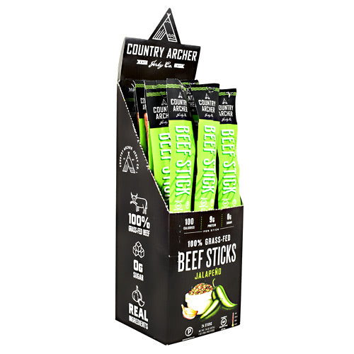 Country Archer Grass Fed Beef Sticks - Jalapeno - 24 ea - 853016002922