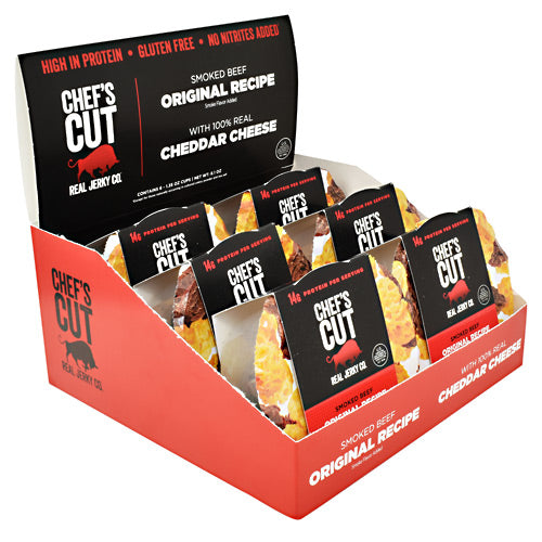 Chefs Cut Real Jerky Protein Snack Pack - Beef and Cheddar - 6 ea - 10854088007171