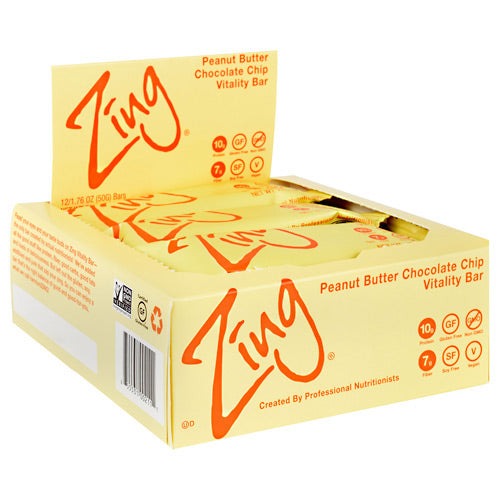 Zing Vitality Bar - Peanut Butter Chocolate Chip - 12 Bars - 855531002111