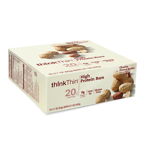 Think Products Think Thin Bar - Chunky Peanut Butter - 10 Bars - 753656701486