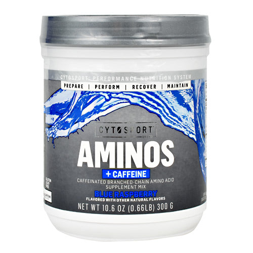 Cytosport Aminos + Caffeine - Blue Raspberry - 10.6 oz - 660726809273