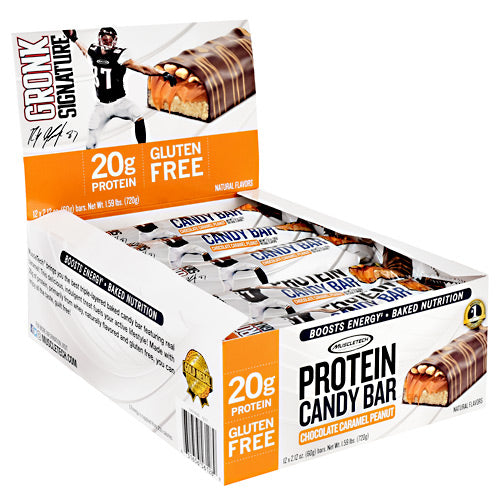 Muscletech Gronk Signature Protein Candy Bar - Chocolate Caramel Peanut - 12 Bars - 631656561289