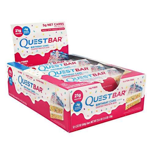 Quest Nutrition Quest Protein Bar - Birthday Cake - 12 Bars - 888849005963